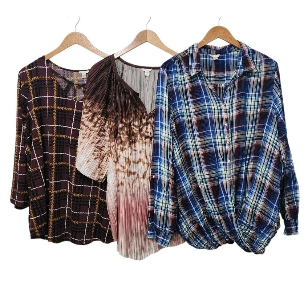 3 Pc Lot Womens Tops Shirts Plus 18/20W Pullover Summer Fall Casual Career